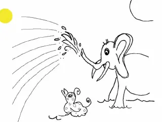 Elephant colouring page